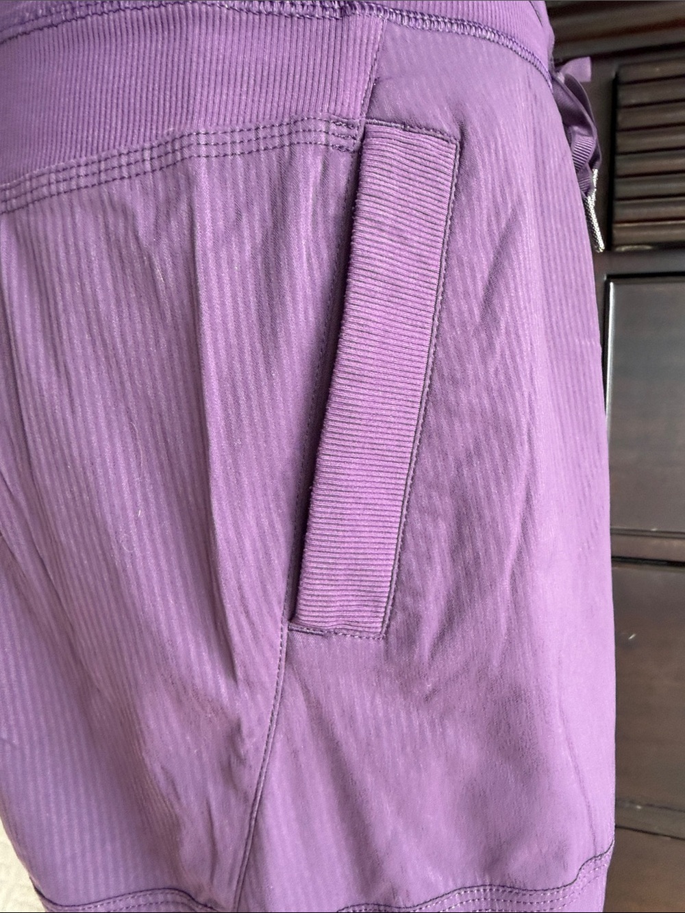 Purple Drawstring Casual Pants - Picture 4 of 10